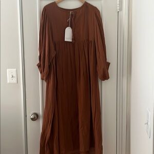 Daughters of India Kyra Midi Dress Rust Gauze XL